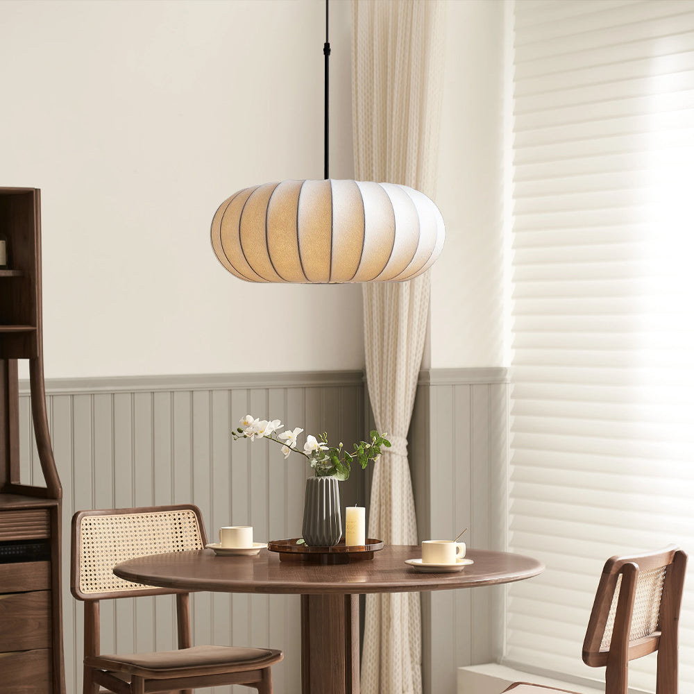 LumaSilk: Pendelleuchte Seidenstoff – Designlampe LED für Wohnzimmer - Image 8