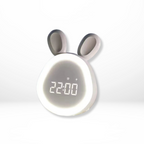 Kids LED Alarm Clock Bunny Shaped Nightlight with Gentle Alarm