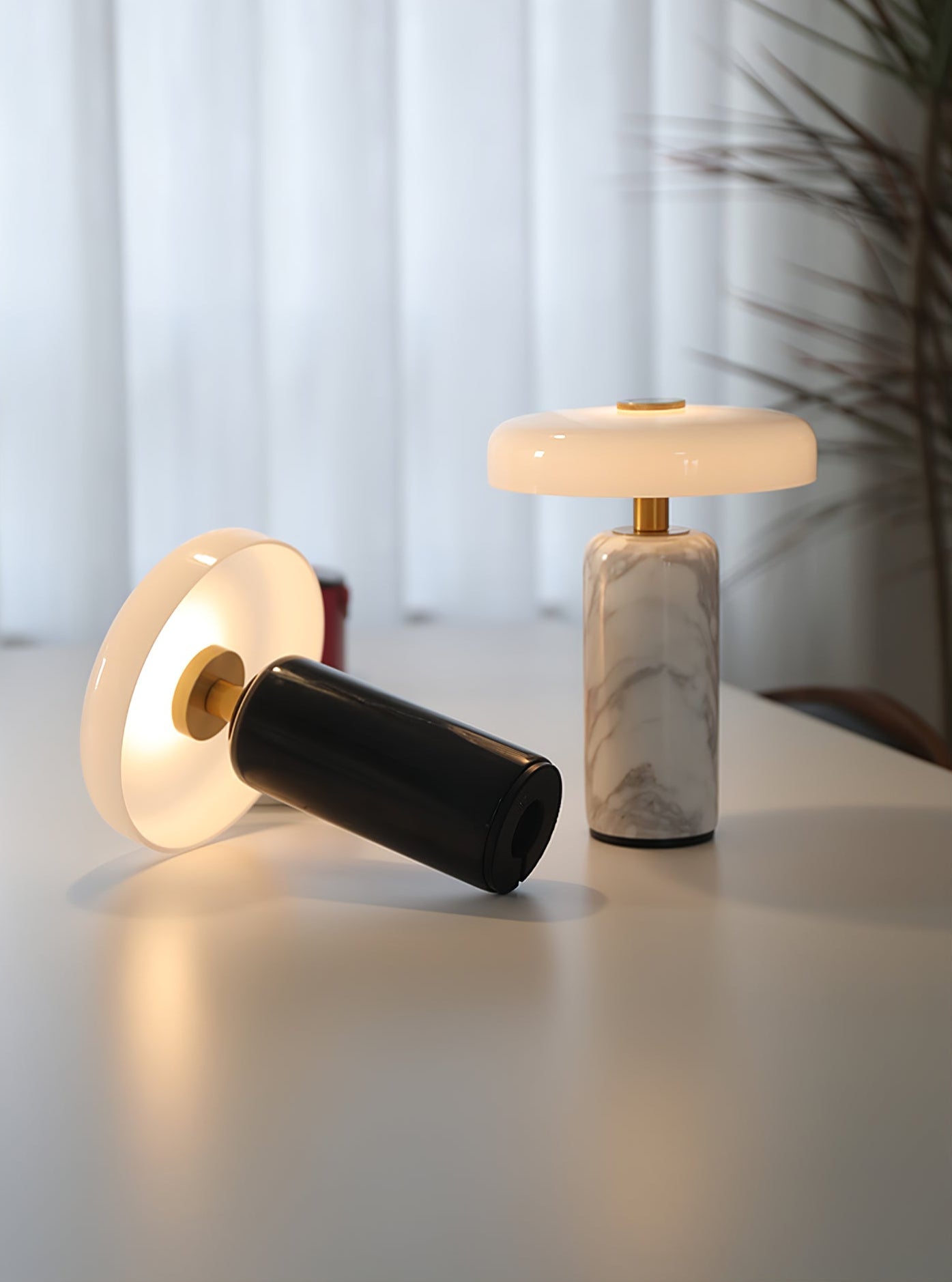 Modern Marble Base Table Lamps with LED Touch Control