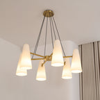 Modern Chandelier Ceiling Light LED Pendant with Clear Glass Shades