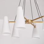 Modern Chandelier Ceiling Light LED Pendant with Clear Glass Shades