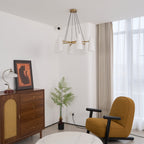 Modern Chandelier Ceiling Light LED Pendant with Clear Glass Shades
