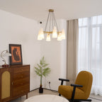 Modern Chandelier Ceiling Light LED Pendant with Clear Glass Shades
