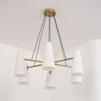 Modern Chandelier Ceiling Light LED Pendant with Clear Glass Shades