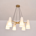 Modern Chandelier Ceiling Light LED Pendant with Clear Glass Shades