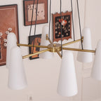 Modern Chandelier Ceiling Light LED Pendant with Clear Glass Shades