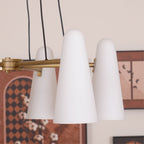 Modern Chandelier Ceiling Light LED Pendant with Clear Glass Shades