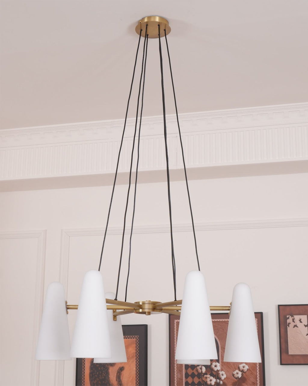 Modern Chandelier Ceiling Light LED Pendant with Clear Glass Shades