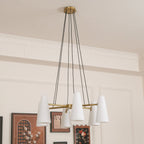 Modern Chandelier Ceiling Light LED Pendant with Clear Glass Shades