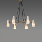 Modern Chandelier Ceiling Light LED Pendant with Clear Glass Shades