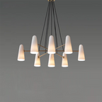 Modern Chandelier Ceiling Light LED Pendant with Clear Glass Shades