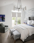 Modern Chandelier Ceiling Light LED Pendant with Clear Glass Shades