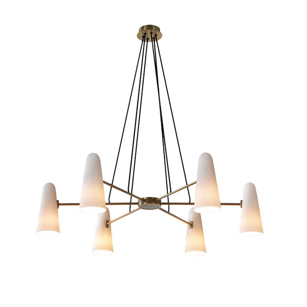 Modern Chandelier Ceiling Light LED Pendant with Clear Glass Shades