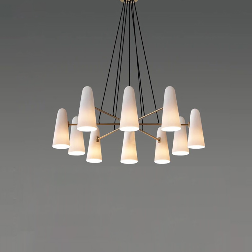 Modern Chandelier Ceiling Light LED Pendant with Clear Glass Shades