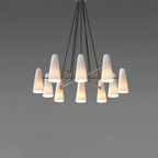 Modern Chandelier Ceiling Light LED Pendant with Clear Glass Shades