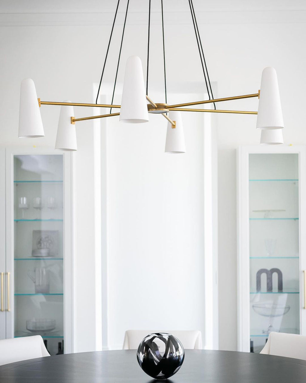 Modern Chandelier Ceiling Light LED Pendant with Clear Glass Shades