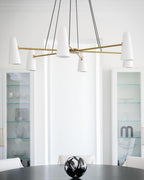 Modern Chandelier Ceiling Light LED Pendant with Clear Glass Shades