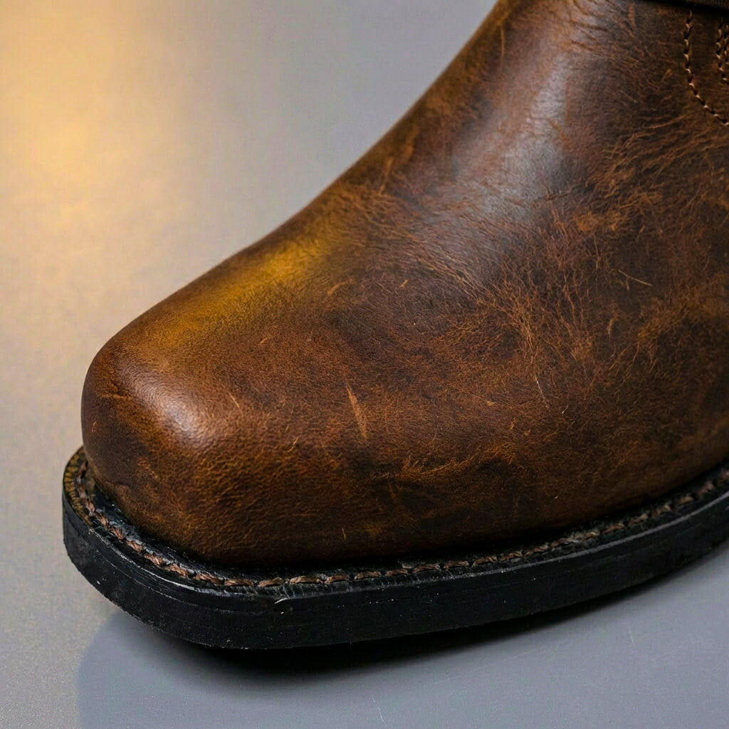 Vintage Leather Mens Western Harness Boots - Image 4