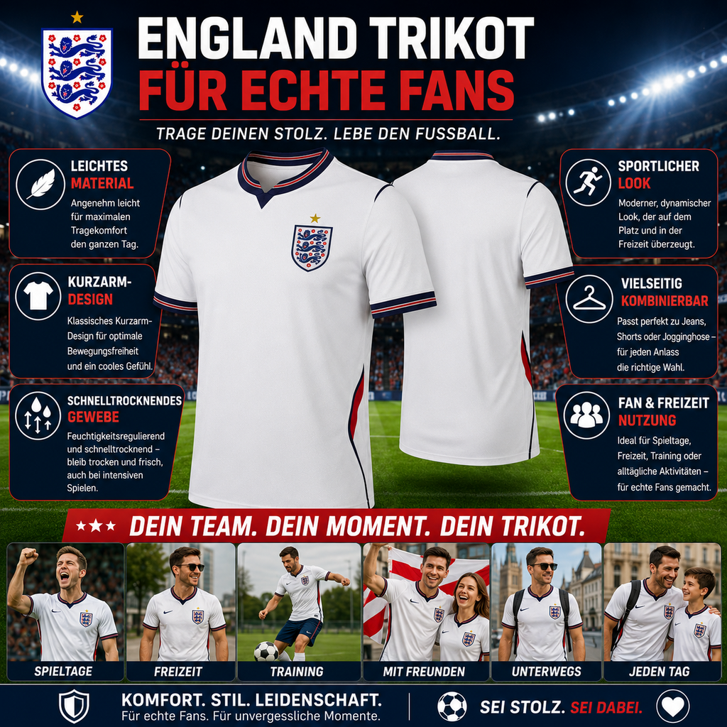 UK Weltmeisterschaft Trikot 2026 Herren Fußballtrikot Atmungsaktiv - Image 3
