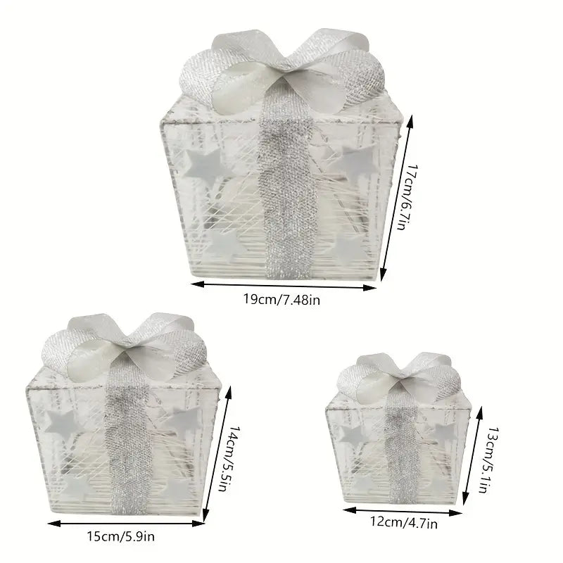 NordiGlow: 3er Set LED Geschenkboxen – Leuchtende Weihnachtsdeko für Innen & Außen - Image 4