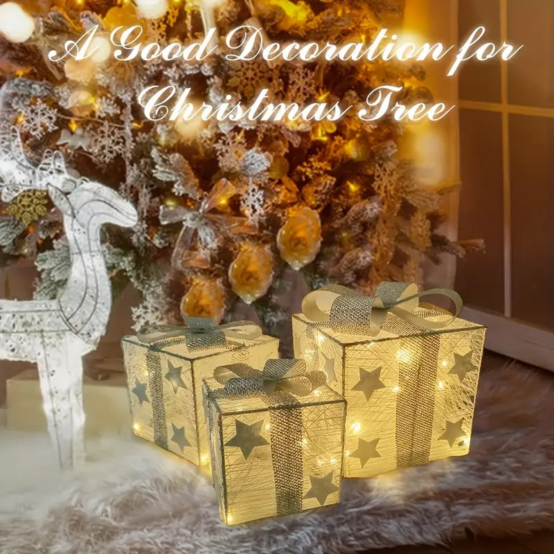 NordiGlow: 3er Set LED Geschenkboxen – Leuchtende Weihnachtsdeko für Innen & Außen - Image 5