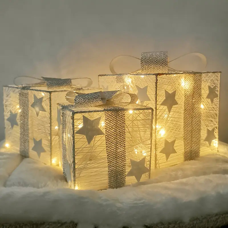 NordiGlow: 3er Set LED Geschenkboxen – Leuchtende Weihnachtsdeko für Innen & Außen - Image 7