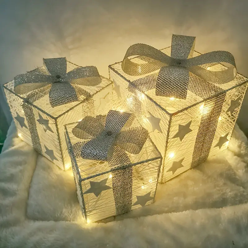 NordiGlow: 3er Set LED Geschenkboxen – Leuchtende Weihnachtsdeko für Innen & Außen - Image 9
