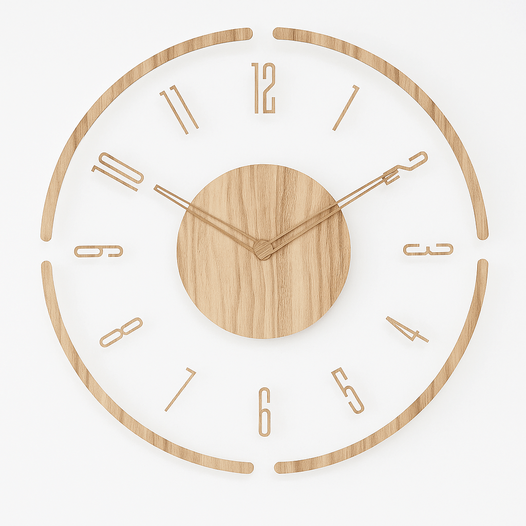 NordicClock: Minimalistische Wanduhr aus Naturholz mit leisem Quarzmechanismus – für Büro & Wohnbereich - Image 4