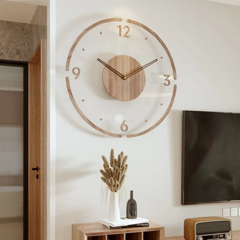 NordicClock: Minimalistische Wanduhr aus Naturholz mit leisem Quarzmechanismus – für Büro & Wohnbereich