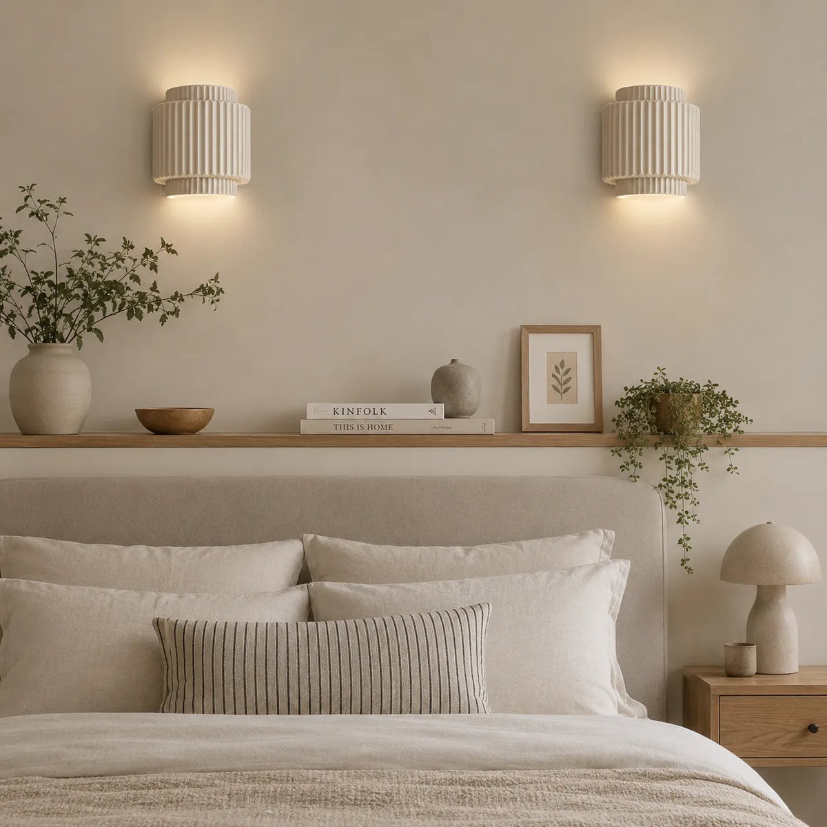 Modern Cylinder Resin Fluted Wall Sconce Up Down
