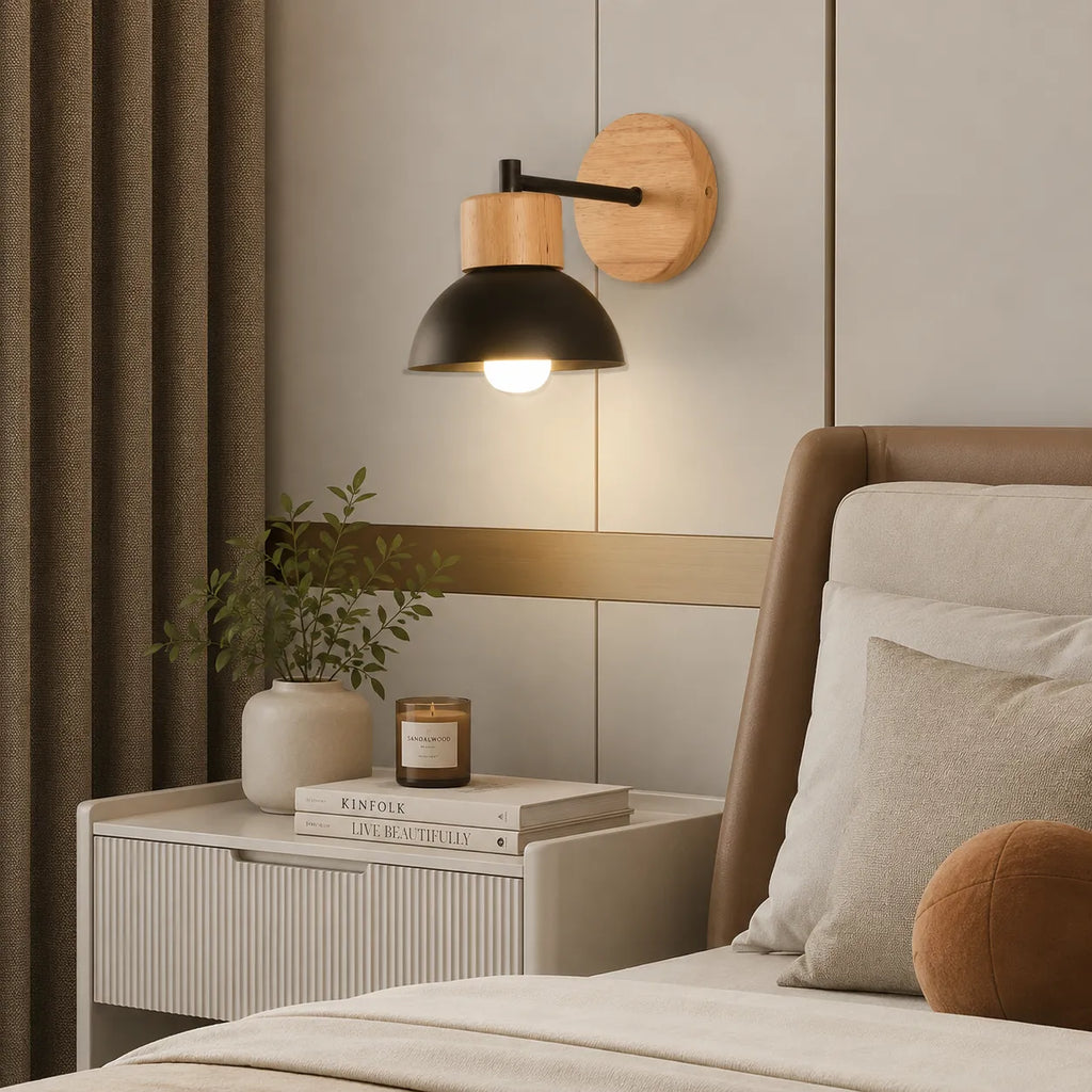 Nordic Wood Iron Wall Sconce - Image 3
