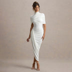 Ruched Bodycon Dress Backless Strapless Mini Club Dress - Image 6