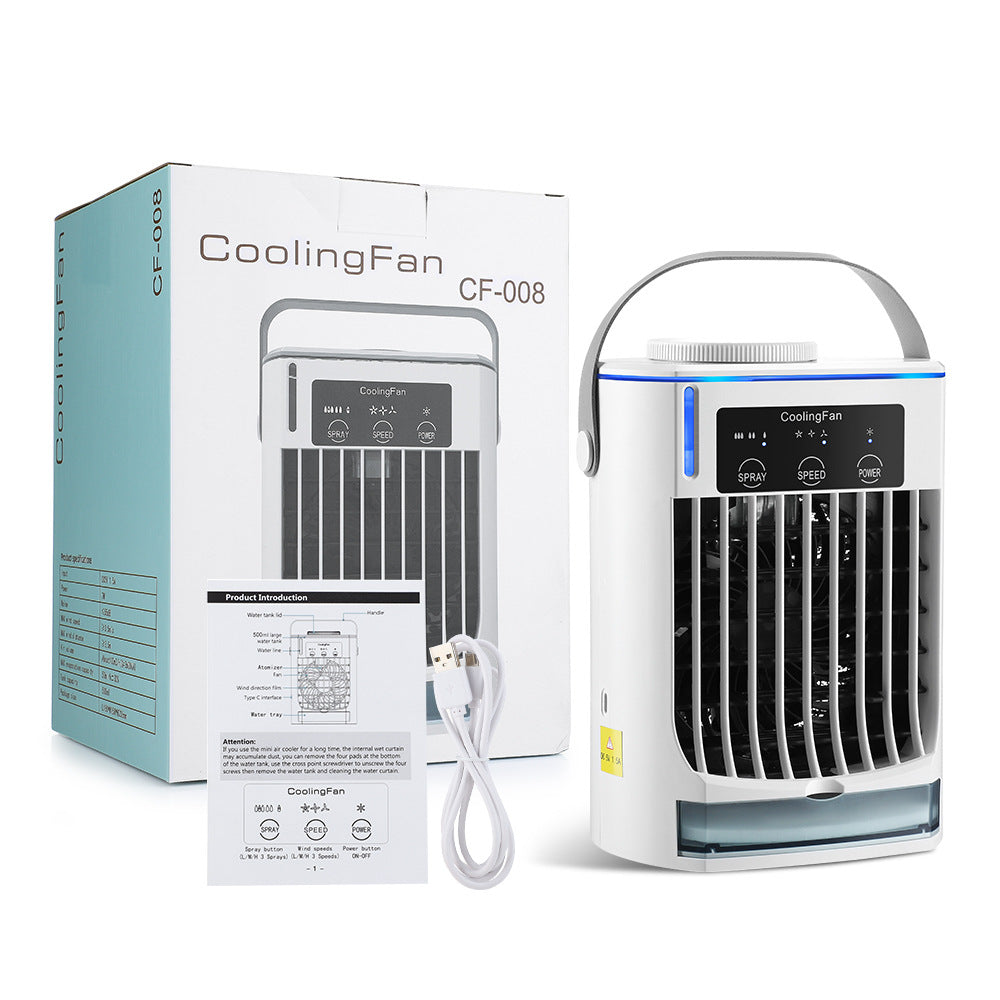 Portable Air Cooler USB Desk Fan Mist Humidifier Personal Bladeless - Image 5