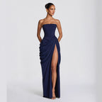 Women's Maxi Dress Long Sleeve Bodycon Ruched Party Evening Gown - Image 4