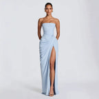 Women's Maxi Dress Long Sleeve Bodycon Ruched Party Evening Gown - Image 2