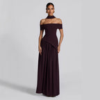 Women's Backless Maxi Dress High Slit Strapless Bodycon Party Gown - Image 4