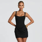 Sleeveless Bodycon Mini Dress Ruched Square Neck Summer Going Out - Image 7