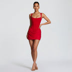 Sleeveless Bodycon Mini Dress Ruched Square Neck Summer Going Out - Image 10