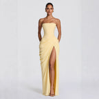 Women's Maxi Dress Long Sleeve Bodycon Ruched Party Evening Gown - Image 3