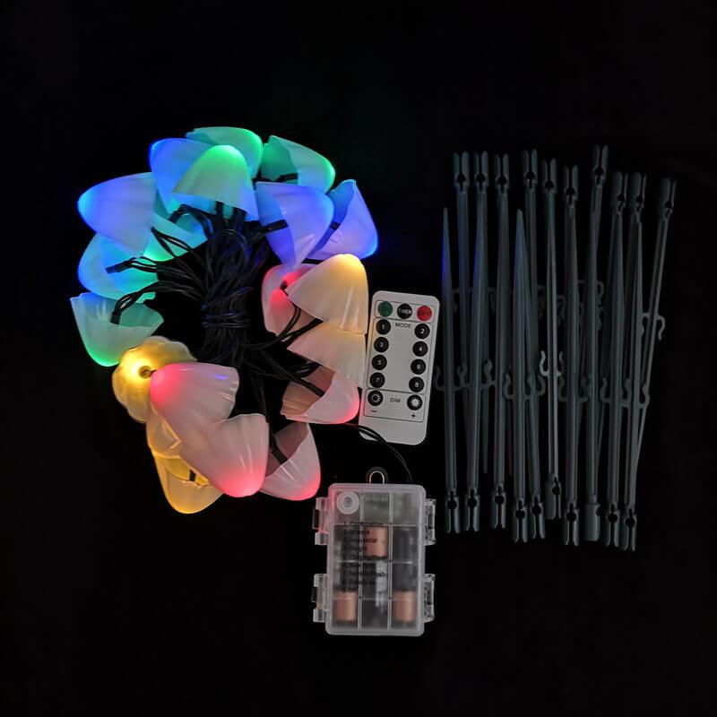 Solar LED Mushroom String Outdoor Lights for Garden Patio Pathway