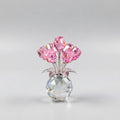 Crystal Rose Figurine Eternal Glass Flower Vase Gift Her