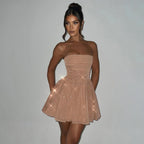 Strapless Bodycon Mini Dress Backless Mesh Sexy Summer Party Club Wear - Image 3