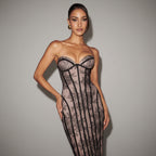 Long Sleeve Bodycon Maxi Dress Mermaid Wedding Guest Evening Gown