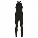 Women's Workout Jumpsuit Backless Zip Front Sleeveless Bodysuit