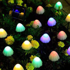 Solar LED Mushroom String Outdoor Lights for Garden Patio Pathway