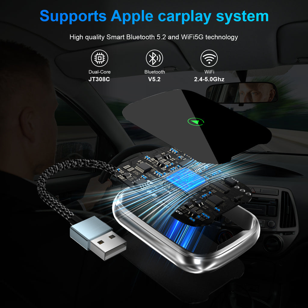 Wireless CarPlay Adapter 2 in 1 Android Auto Dongle Wired to Wireless Converter - Image 2