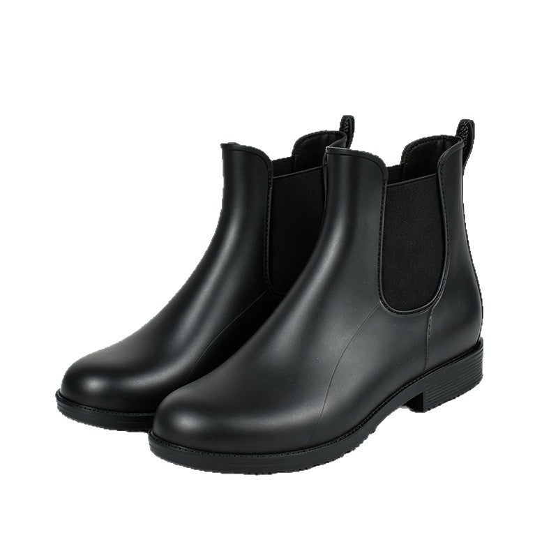 Women's Chelsea Rain Boots Waterproof Slip-On Ankle Booties Non-Slip - Image 5