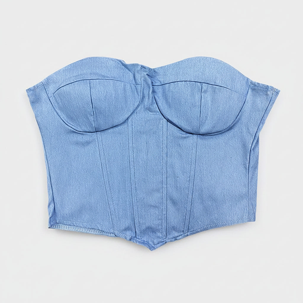 Corset Top Strapless Bustier Boned Bodycon Going Out Crop Top