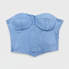 Corset Top Strapless Bustier Boned Bodycon Going Out Crop Top