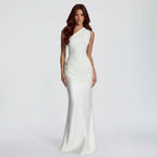 Satin Maxi Dress Long Sleeve Bodycon Mermaid Evening Gown - Image 7